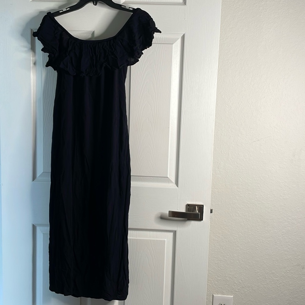 Amuse society off the shoulder ruffle maxi dress